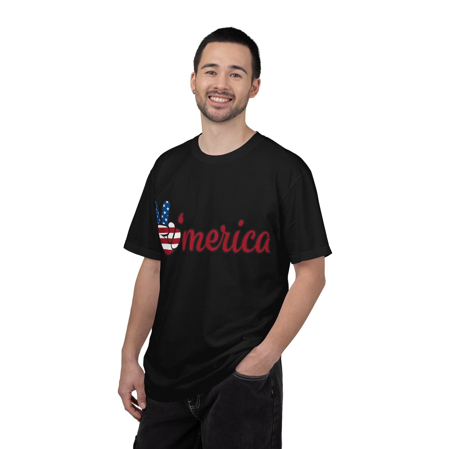 'Merica Flag Peace Sign T-Shirt – Patriotic 4th of July Tee